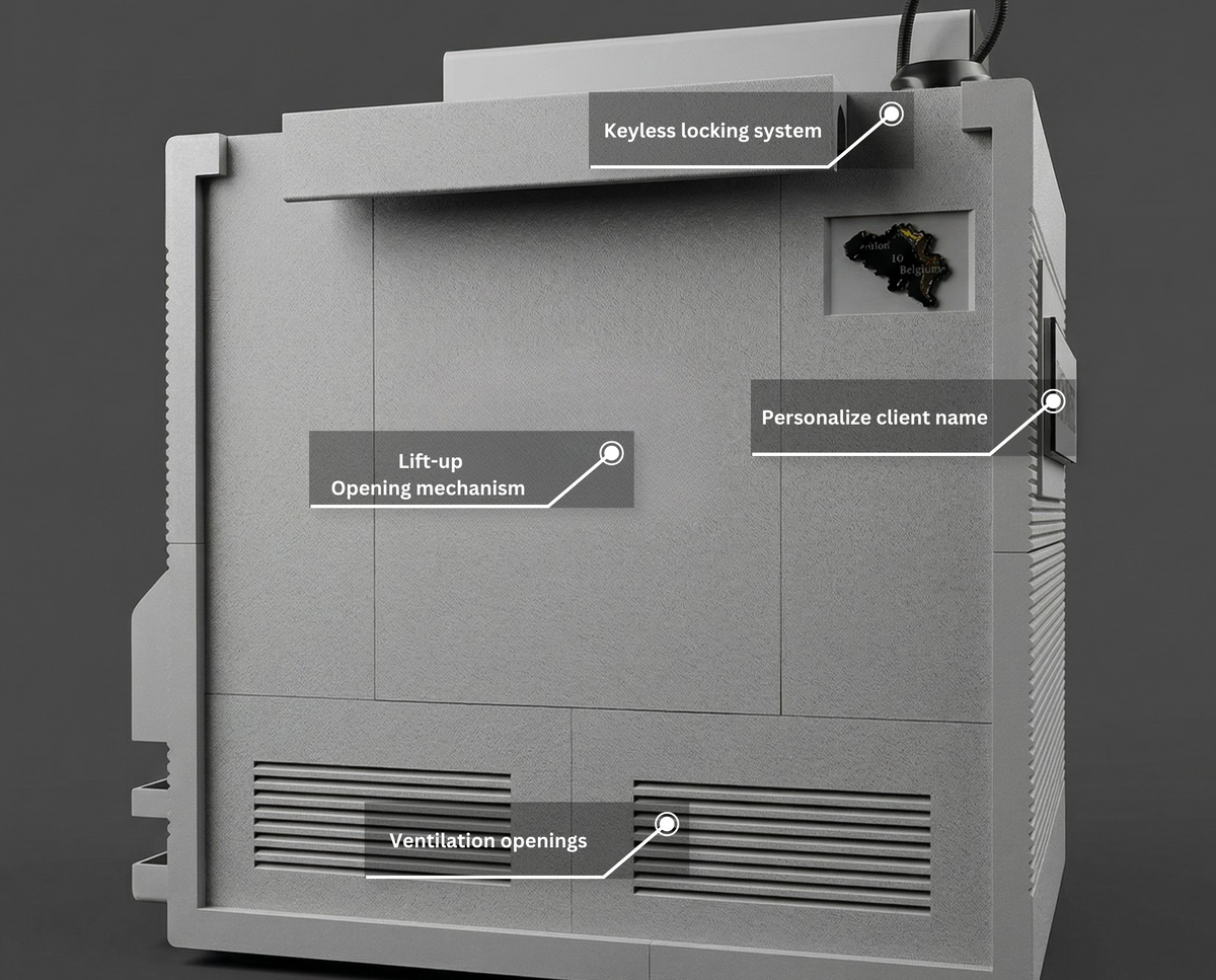 3D printed modular photo booth manufactured in Belgium